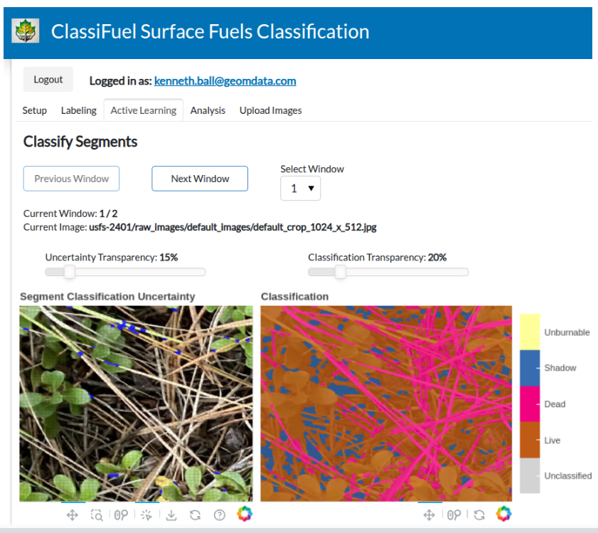 A screenshot from the ClassiFuel tool.